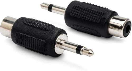 CABLEPELADO Adaptador Audio Mono RCA a Jack 3.5 Macho Negro