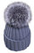feifanshop Damen Mütze Strickmütze mit Fellbommel Fuchspelz Echtfell Fell Pelz Bommel Strick Mütze Winter-Mütze Bommelmütze (grau)