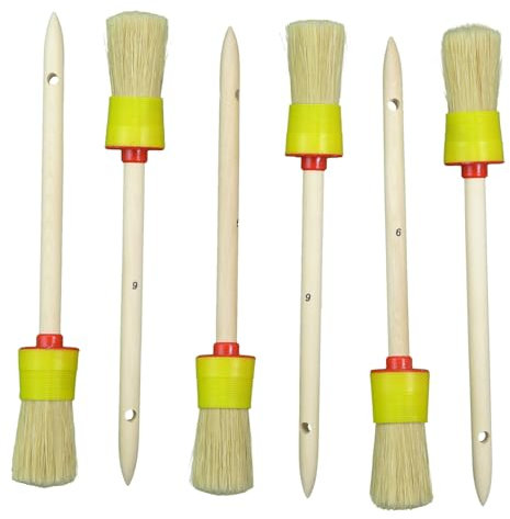 ROTIX-93123 6 Stück Ringpinsel Ø 30 mm Größe 6 | 6 St. Handwerkerqualität Rundpinsel Lackierpinsel helle Borste