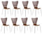 CLP 8X Konferenzstuhl Calisto Mit Holzsitz Und Stabilem Metallgestell I 8X Platzsparender Stapelstuhl, Farbe:walnuss