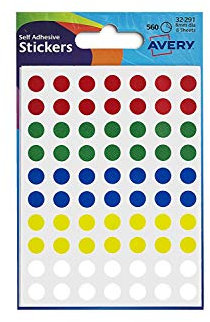 Calstesupplies Avery Etiketten, rund, 8 mm, 560 x 10 Stück