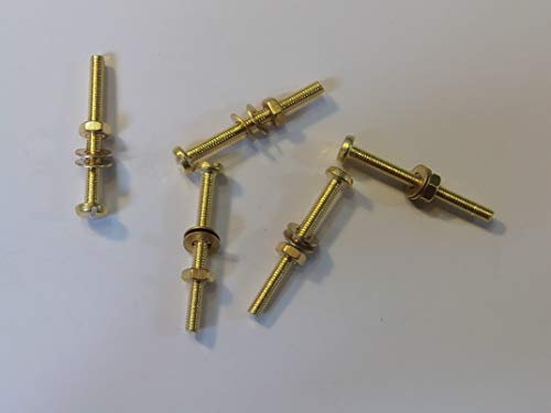 M3X30 BRASS PAN HEAD BOLTS NUTS & WASHERS PACK 0F 5 BRASS SET SCREWS