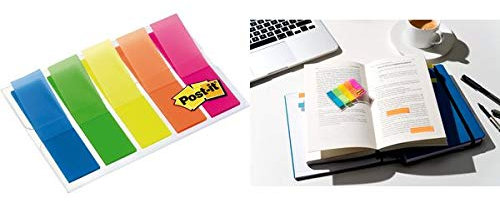 Post-it Haftmarker Index, 11,9 x 43,2 mm, 5-farbig, Sie erhalten 1 Packung, Packungsinhalt: 5 Stück