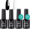 Beetles UV Gel Nagellack Set - 4 Stück 7.5ml Schwarze Weiße Farben mit Base & Top Coat UV LED Nagellack Set Langanhaltender Schnelltrocknend Nagellack Maniküre DIY Nagelkunst