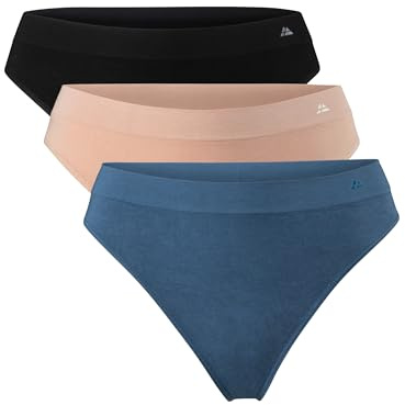 DANISH ENDURANCE 3er Pack String-Tangas aus superweichem Material XL/XXL Mehrfarbig (1x Schwarz, 1x Lyon-blau, 1x Nude Beige)