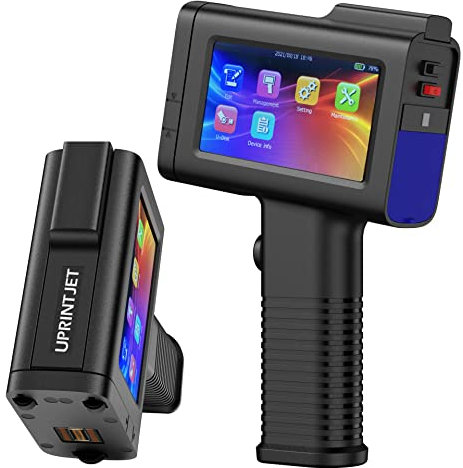 UPRINTJET Imprimante à Jet d'encre Portable BT-HH6105B2, Hauteur d'impression 0,098-0,5 Pouces Machine de Codage à Jet d'encre Portable pour Date Texte Code à Barres Code QR Numéro de lot