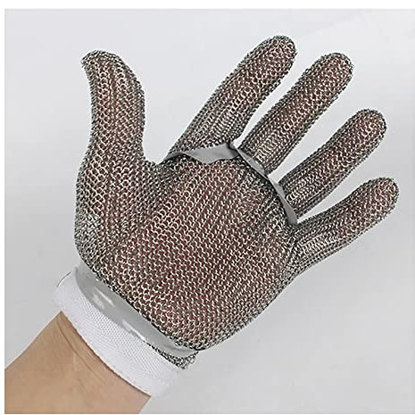 XTTY Schnittfeste Handschuhe Metallschneideständige Handschuhe, Anti-Säge Schlachtmaschinen Anti-Schneidschutzhandschuhe, mit einstellbarem Handgelenkband (Size : S/A Pack of one)