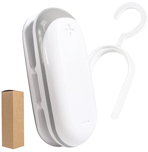 QOPAHI Mini Food Sealer, 2 in 1 Portable Vacuum Sealer Machine, Heat Seal for Plastic Bags, Snack, Potato Chips, Cereal Bags, White