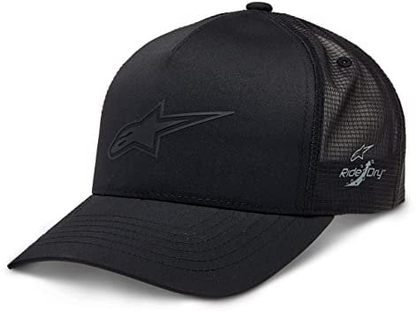 Alpinestars Advantage Tech Baseballkappe Herren Trucker mit hinten Schnappverschluss, schwarz / schwarz