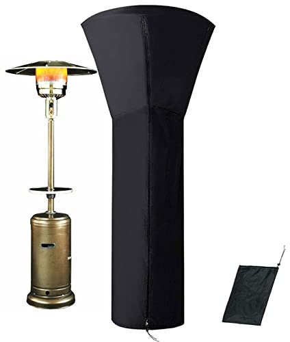 228x106x70cm Funda para Tipo Sombrilla Calefactor para Patio Impermeable, Cubierta Calentador de Vertical Patio Jardín con Cremallera y Bolsa de Almacenamiento Negro Anti-Viento UV Funda Protectora