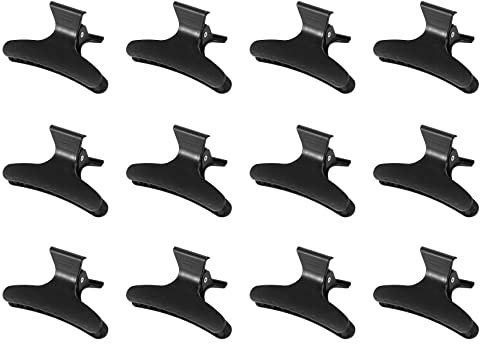 Midream 12 peluqueros negros salones de peluquería mariposa garra de pelo sección pinzas pinzas para el pelo