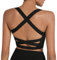 romansong Strappy Yoga Sport BHS für Frauen Gepolsterte Criss-Cross Back Tank Tops, Schwarz, X-Groß