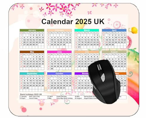 YENDOSTEEN Calendar 2025 Year Mouse PadCurl Butterfly Flowers Mouse Mat for Office Computers Laptop Men Women
