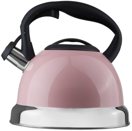 Premier Mirrored 3200ml Whistling Kettle Sturdy Stainless Steel Design Ergonomic Handle Contemporary Steel Kettle For Everyday Use 22 cm x 25 cm x 23 cm
