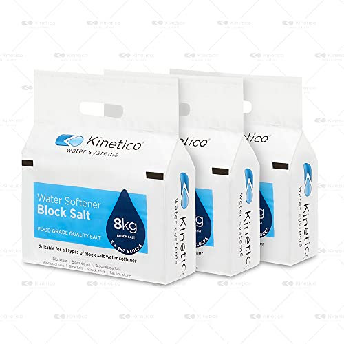 Kinetico Block Salt for Water Softeners - Genuine Kinetico Product - Delivers Superior Performance - 3 packs with 6 salt blocks in total