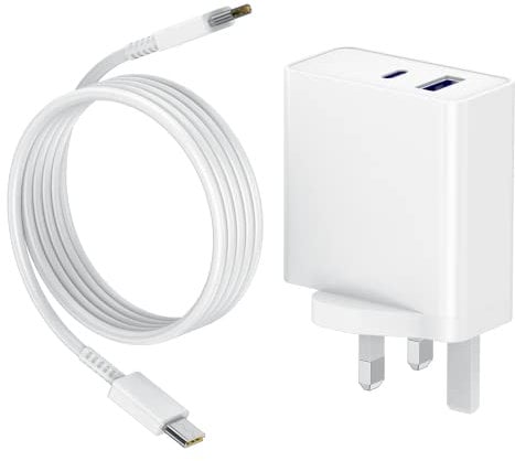 65W USB C Charger Plug 2-port GaN Type C Fast charger Adapter for MacBook Pro/Air,i-Pad Pro/Air,i-Phone,Samsung,Lenovo thinkpad,Dell XPS,HP,ASUS,Huawei,Xiaomi,Acer,Google Pixel,USB C Laptop Charger