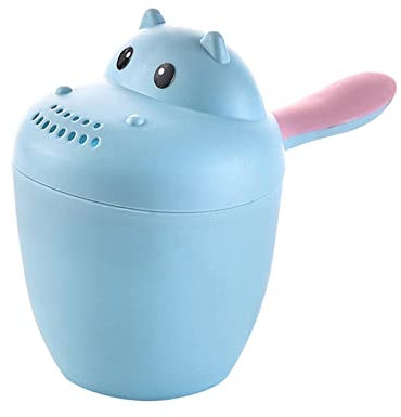 Taza de enjuague de champú para baño para bebé, bonita taza de lavado con forma de hipopótamo, taza de champú para bebé, recipiente de agua, para bebés recién nacidos y niños bañados