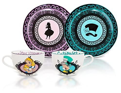Disney Alice In Wonderland Mad Hatter Bone China Teacup and Saucer | Set of 2