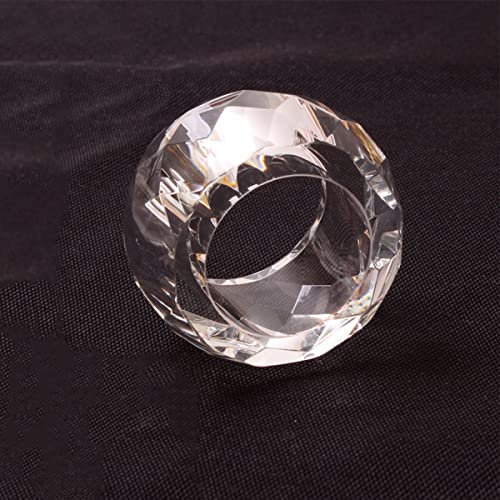 Klarer Kristall Kunststoff Serviettenhalter Ringe Blumen Serviettenringe Acryl Serviettenringe Quadratischer Serviettenring Achteckige Serviettenschnallen für Feiertagsdekoration-rund-4pcs/set
