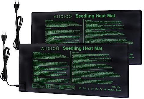 AIICIOO Serre de Chauffage de semis, intérieur, Plante, Rettile, Tapis de Terrarium, 10 x 20, 18 W, 2 paquets
