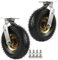 Set Di 2 Ruote Resistenti Silenziose, Gomma Gonfiabile 150mm 200mm 250mm Per Carrelli Industriali, Fisse / Girevoli Con Viti Di Montaggio (Color: Swivel)