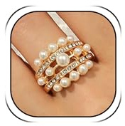 HUASAI Pearl Ring for Women Freshwater Gold Pearl Ring Stackable Pearl Beaded Ring Open Adjustable Boho Vintage Pearl Thumb Midi Pinky Knuckle Rings Wedding Rings Jewelry Gifts for Brides