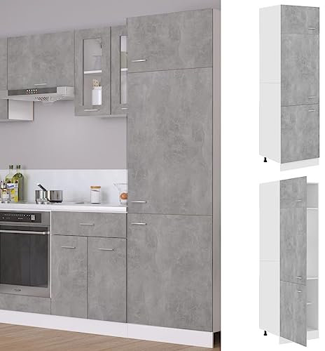 CBLDF Refrigerator Cabinet Concrete Grey 60x57x207 cm Engineered Wood