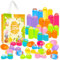24Pcs 6×4cm gemalte irisierende Ostereier für Kinder Korb Tasche Stuffers Füller mit 1pc Osterjagd Spiel Vlies Tasche, Spielzeug Füllen Leckereien und Ostern Theme Party Gunst