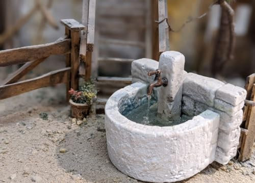 Fontana con rubinetto e acqua modellismo presepe