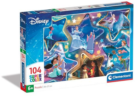 Clementoni Disney Magische Momente Kinder Puzzle 104 Teile - Disney Puzzle 37,9 x 26,9 cm für Kinder ab 6 Jahre - Geschicklichkeitsspiel von Clementoni 25766