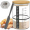 Alongen 7Pcs Sourdough Starter Jar,900ml Glass Sourdough Starter Jar Kit with Scale Thermometer Paper,with Wooden Lid Cloth Cover, Reusable Wide Mouth Sourdough Jar for Fermentation