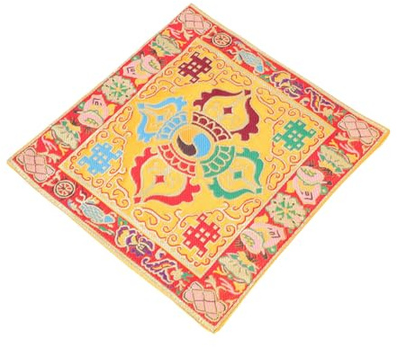 Cuscino Doppio Strato per Ciotola Sonora Buddista in Broccato Giallo | Accessorio Semplice e Compatto, Leggero da Riporre e Trasportare, per Buddha Sound Bowl