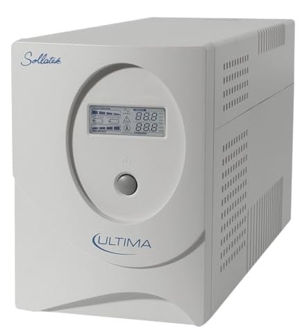 Sollatek UPS - Uninterruptible Power Supply 2000VA, battery backup unit, LCD display, 4 outputs with stabiliser function