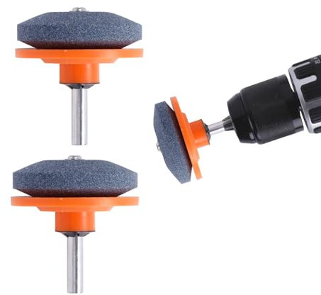 WISEPRO 2Pcs Lawn Mower Blade Sharpener, Heavy-Duty Universal Tool Sharpener for Rotary Lawn Mowers Spades,Hoes,Lawn Edgers Tool Garden Tools & Compatible with Power Drill Hand Drill