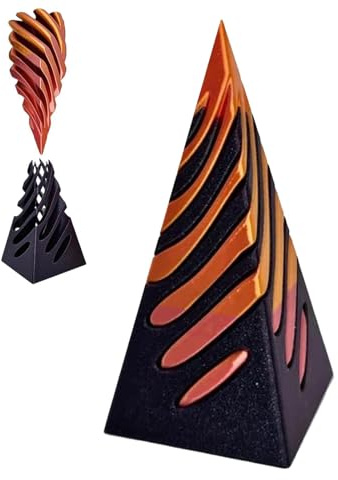 Unmögliche Pyramiden-Passthrough-Skulptur, gedrucktes Spiralkegel-Zappelspielzeug, Innovatives Infinity-Spin-Stressabbauspielzeug für Erwachsene und Kinder, Kunstkombinationspyramidenstatue
