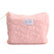 Dokeno Trousse Maquillag, Trousse de Maquillage Florale, Coton Trousse Maquillage, Trousse de Toilette, Portable Trousse à Maquillage, Pochette Maquillage pour Femme, Fille, Voyage(Rose)