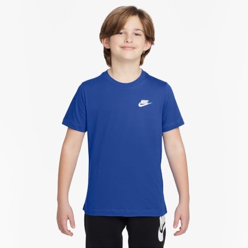 Nike Unisex Kinder K NSW Tee Emb Futura Lbr Shirt, Game Royal, 10-11 Jahre EU