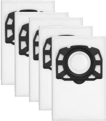 6 Pack Staubsaugerbeutel, Mehrlagiges Vlies für Bestleistung beim Saugen, Kompatibel mit Kärcher WD4, WD5, WD6, MV5, WD4000, WD5.999, 2.863-006.0 Beutel-Filterbeutel