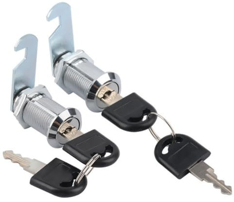4 serrature a cilindro in metallo per armadietti, serrature a camma con chiave simile, chiusura per cassetti con 2 diverse piastre di bloccaggio (30 mm)