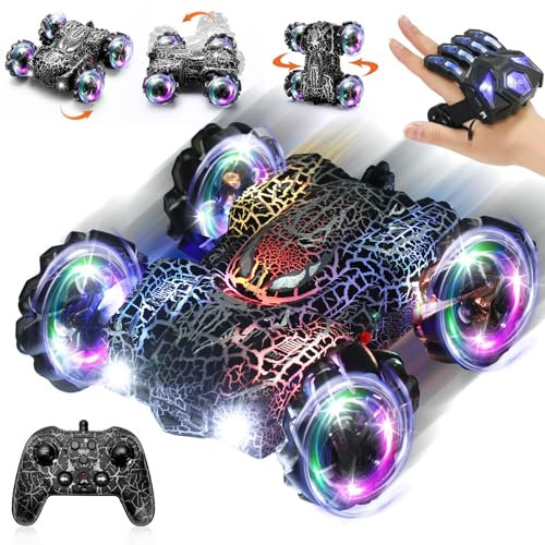 Ferngesteuertes Auto ab 3-10 Jahre, 4WD Drift 360° Drehung Stunt Car Spider Spielzeug Ferngesteuertes Auto mit Handsteuerung und LED-Lichter, Geburtstags Geschenke für Kinder Jungen Mädchen ab 3 Jahre