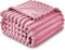 GC GAVNO CAVAILIA Coperta a costine, soffice coperta in pile per divani, letto, divano, comoda coperta e copriletto, extra large, per letto king size, 200 x 240 cm, rosa cipria
