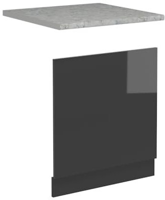 Vicco Frontal para lavavajillas R-Line, Antracita Alto Brillo, 60 cm, ET Mármol