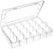 UxradG 24 Grids Clear Bead Storage Box with Adjustable Dividers, Plastic Organizer Container, Clear Small Parts Organiser for Jewellery, Sewing, Lego, Hardware, Arts Crafts
