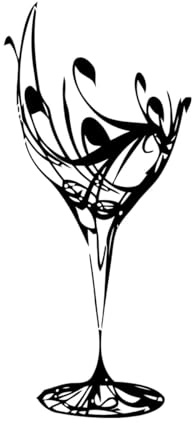 Engraving Stickers Bar Cafe Wine Cocktail Glass 42x91.8cm Multiple Size Options Large Black