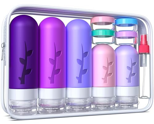 CIFOX 19 Pack Travel Bottles for Toiletries, CAA Approved Silicone Travel Size Toiletries, Travel Toiletries Leak Proof Refillable Travel Essentials Containers