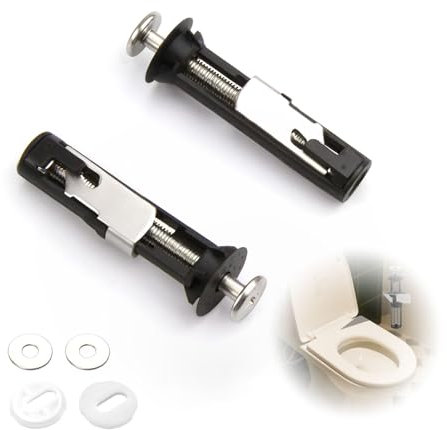 WC Sitz Befestigung – Universal Toilettensitz Befestigung von oben, WC Sitz Schrauben Set 2 Stück, langlebige Toilettensitz Befestigung mit Schnellverschluss