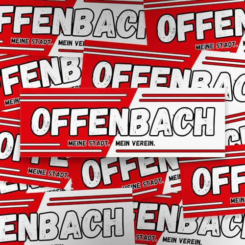 100x Offenbach Sticker/Aufkleber 'Mein Verein'/ Fußball Fanartikel/ 14,8x5,0 cm/PVC/wetterfest