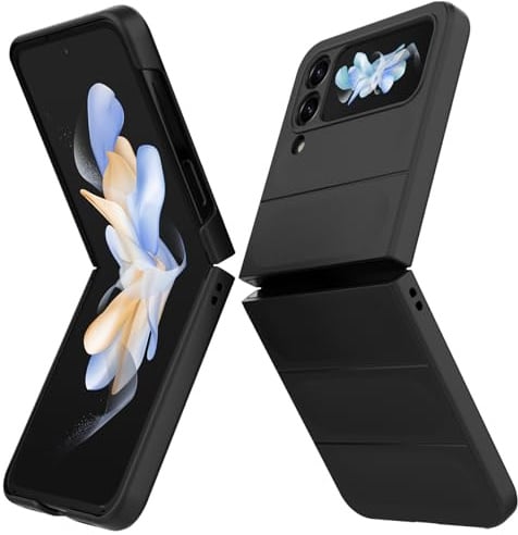 BonYonka Funda para Samsung Galaxy Z Flip 4, Case de PC Resistente a Golpes y Arañazos, Funda Integral con Protección para La Cámara, Negro