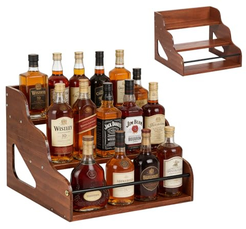 Sonhomay Étagère exposante pour Bouteilles de Liqueur à 3 Niveaux Porte-Bouteilles pour vin