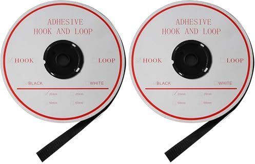 Carte Dozio - Nastro a strappo adesivo, colore Nero, MASCHIO - 1 rotolo a confezione alto 20mm e lungo 25 metri (Confezione da 2)